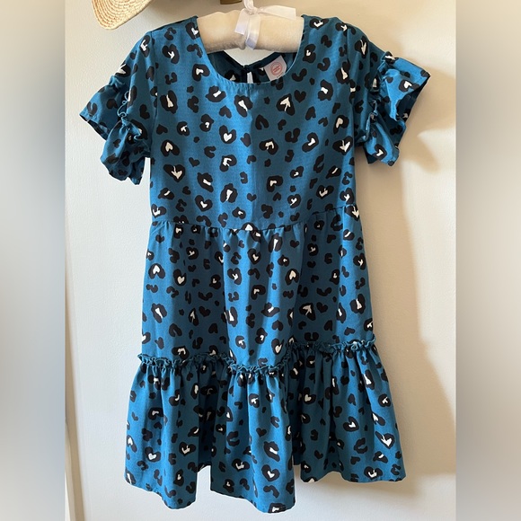 Wonder Nation little girls dress Size S 6-6x blue and black leopard print - Picture 1 of 5